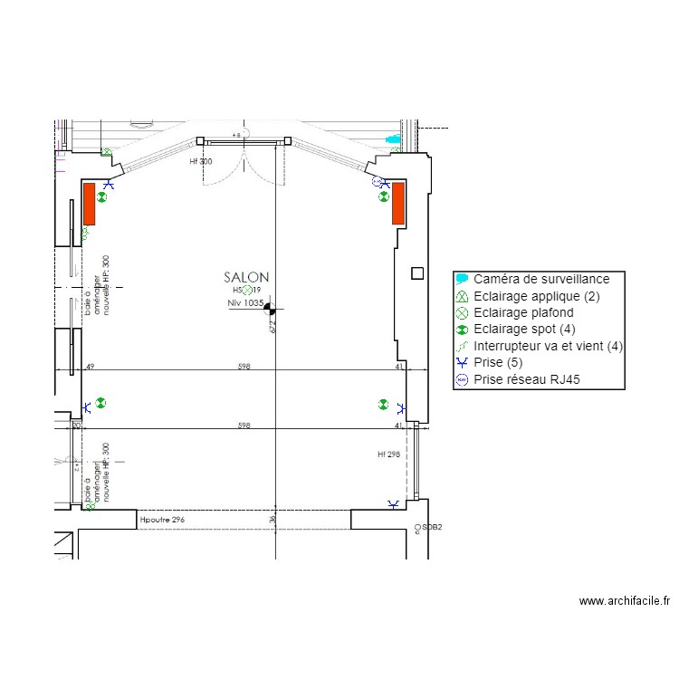 RDC Salon. Plan de 0 pièce et 0 m2