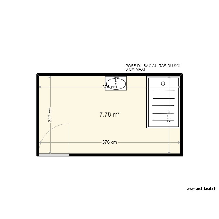 QUESNEL JEANNINE . Plan de 1 pièce et 8 m2