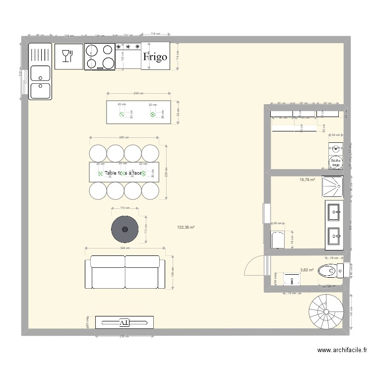 elsa. Plan de 3 pièces et 142 m2