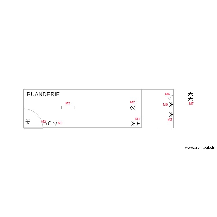 buanderie. Plan de 0 pièce et 0 m2