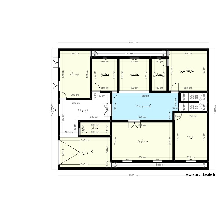 Plan de Terrain 12mx15m Client 49 46 72 73. Plan de 15 pièces et 153 m2