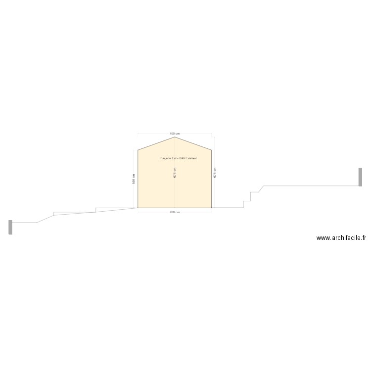 DP3 - Toit terrasse - Façade est - coupe - avant. Plan de 0 pièce et 0 m2