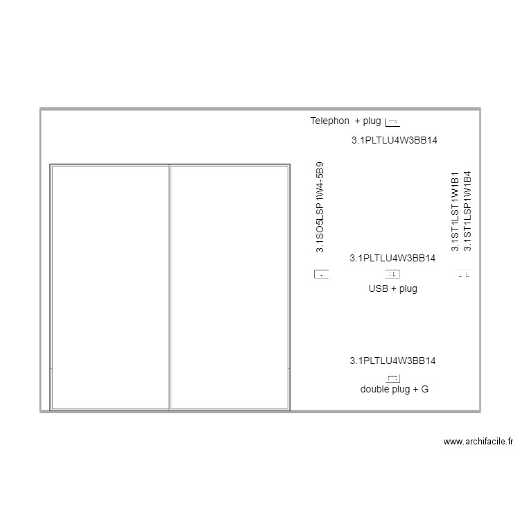  wall 3b living pool plugs X 3. Plan de 1 pièce et 82 m2