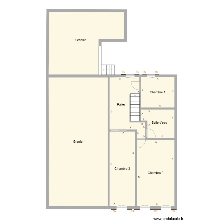 Croquis Matthaus Etage. Plan de 7 pièces et 176 m2