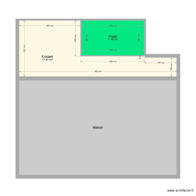 projet terrasse. Plan de 0 pièce et 0 m2