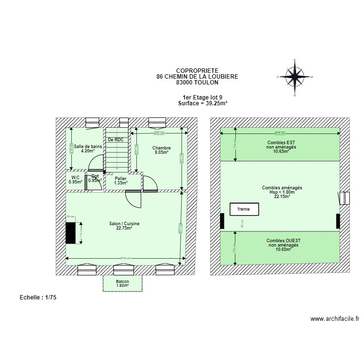 86 CHEMIN DE LA LOUBIERE ETAGE 1. Plan de 0 pièce et 0 m2