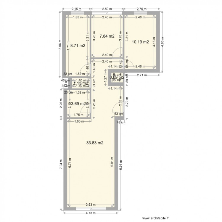 LA PORTE. Plan de 0 pièce et 0 m2