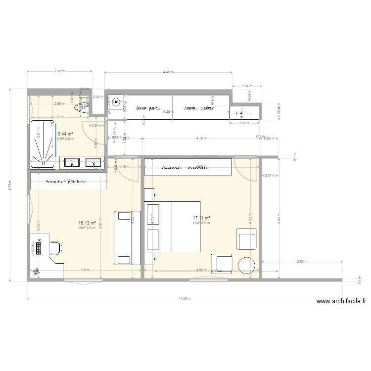 Chambre bureau 6. Plan de 0 pièce et 0 m2