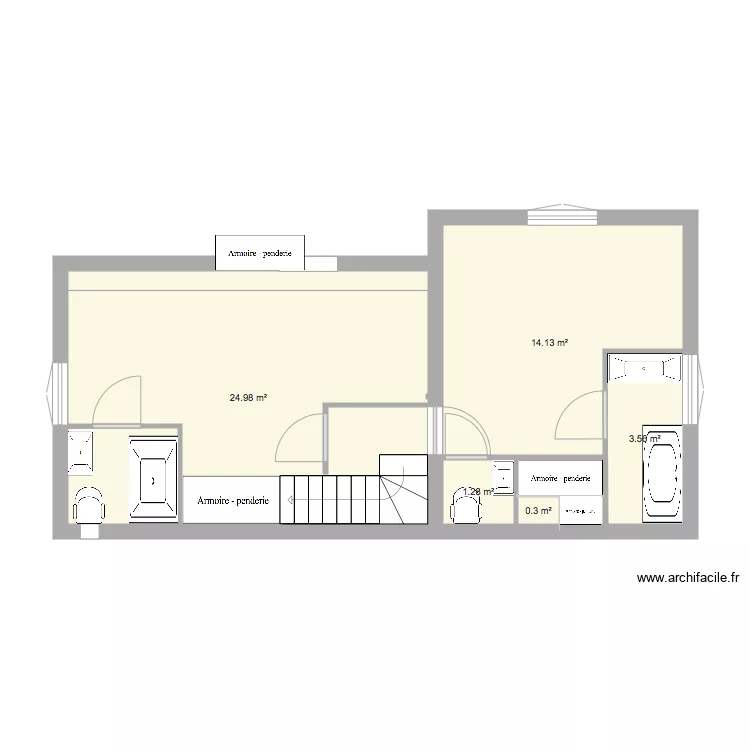 Projet petite maison 1er étage. Plan de Projet petite maison 1er étage. Plan de