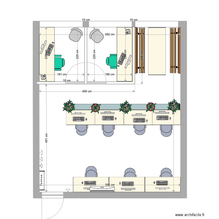 Bureau-nouveau-3. Plan de 1 pièce et 40 m2
