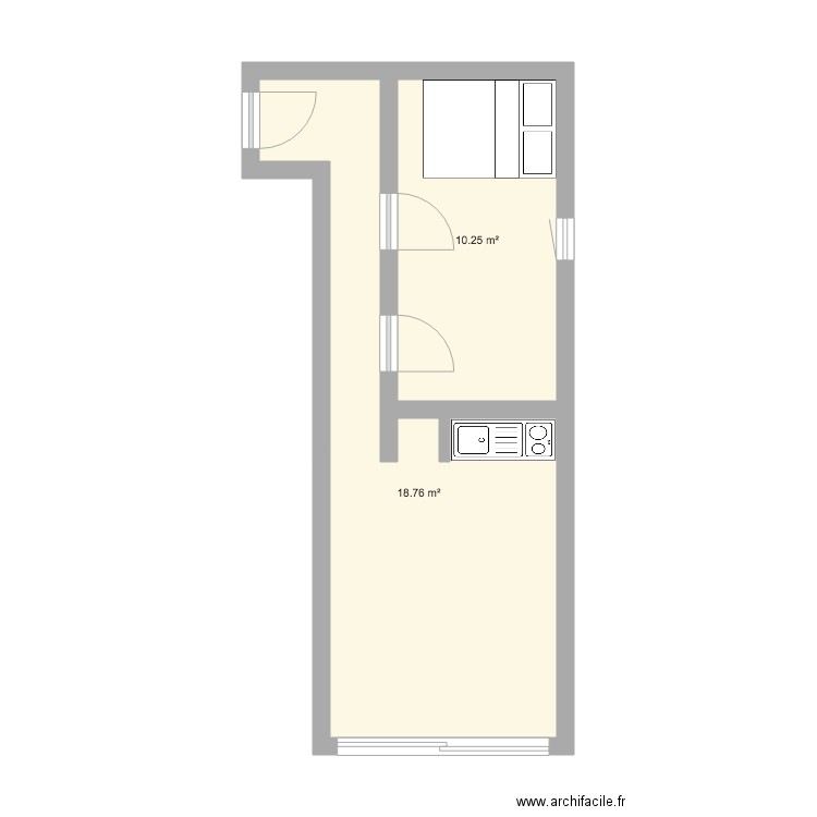 appartement 30 m2. Plan de 0 pièce et 0 m2
