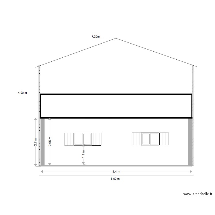 Garage coté Est P1. Plan de 0 pièce et 0 m2