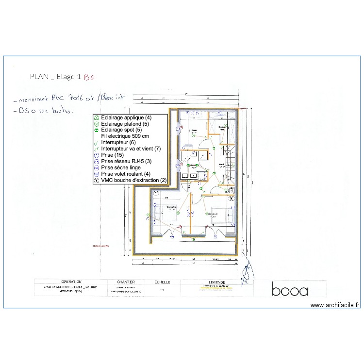 PLAN ELEC SALERNO ETAGE . Plan de 0 pièce et 0 m2