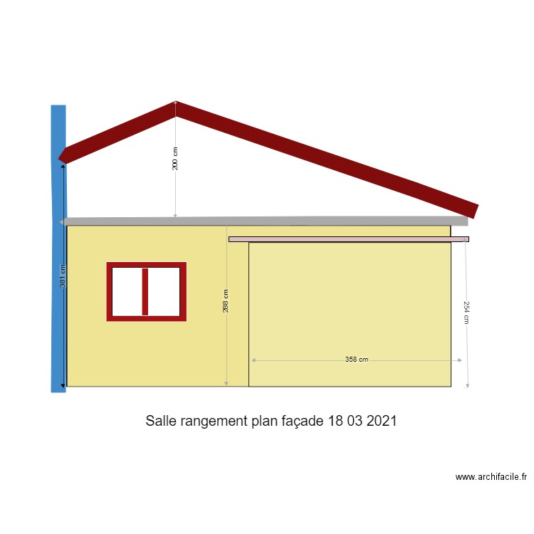 Salle de rangement façade 18 03 2021. Plan de 0 pièce et 0 m2