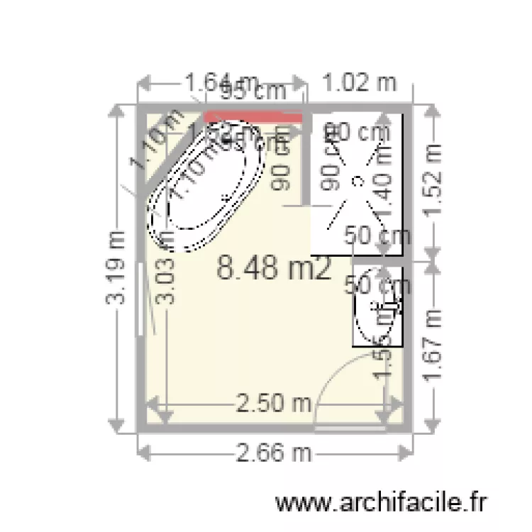 salle de bain 3ème version. Plan de salle de bain 3ème version. Plan de