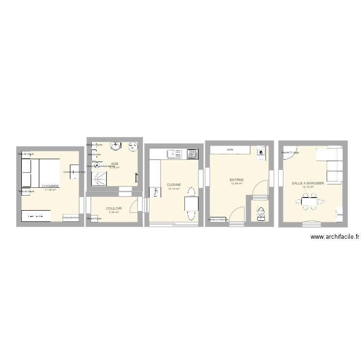 Plan Cuisine Normandie. Plan de 0 pièce et 0 m2