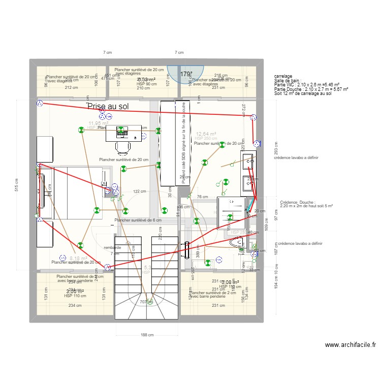 pauline 2. Plan de 17 pièces et 106 m2