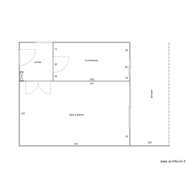 Salle attente et cryo. Plan de 0 pièce et 0 m2