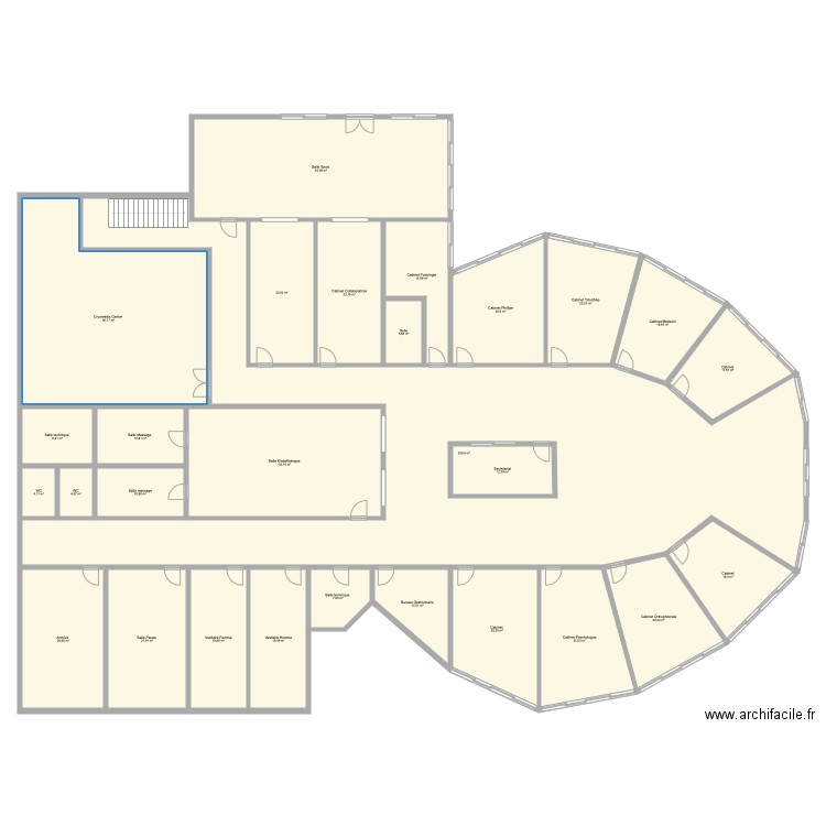 MSS Chatenoy. Plan de 28 pièces et 887 m2