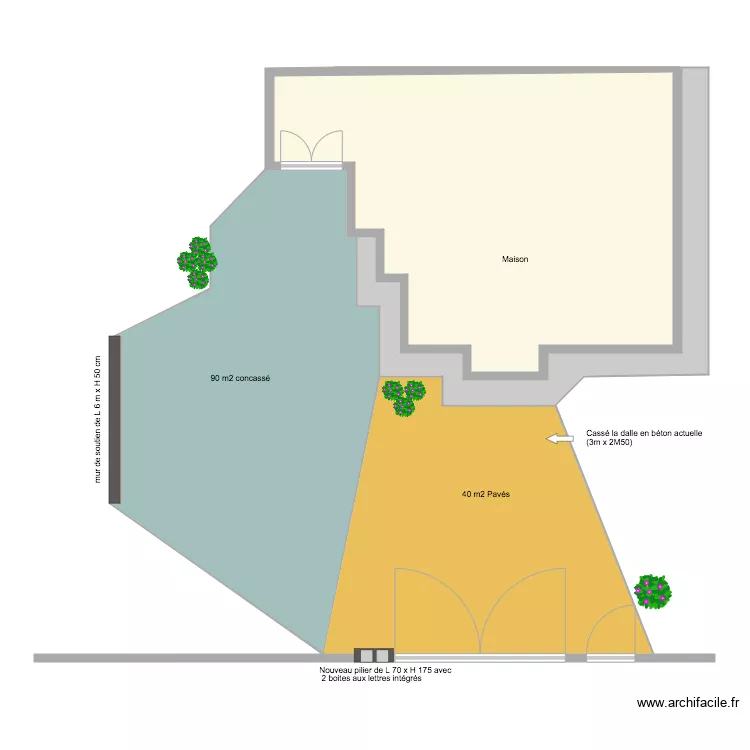 Front of house. Plan de 