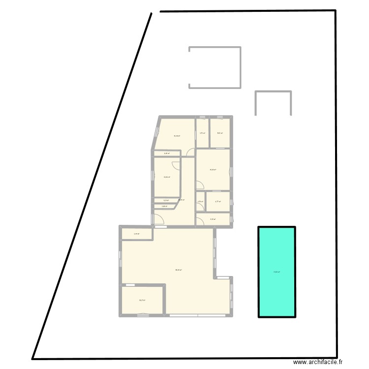 Osu 3. Plan de 16 pièces et 186 m2