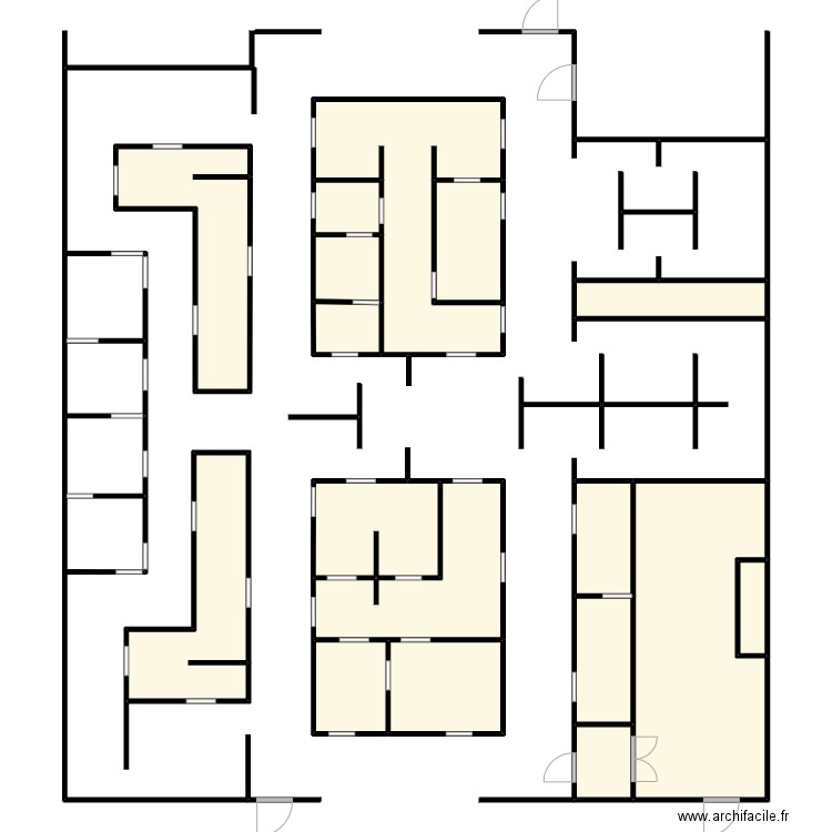 complex 3. Plan de 17 pièces et 185 m2