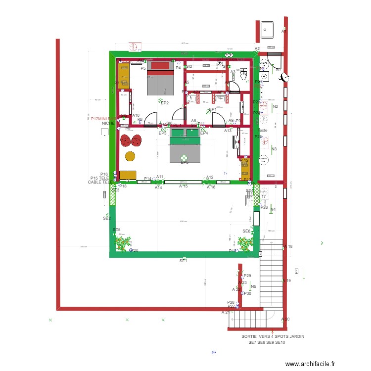 Modification 1er Maison ELECTRICITE 2. Plan de 0 pièce et 0 m2