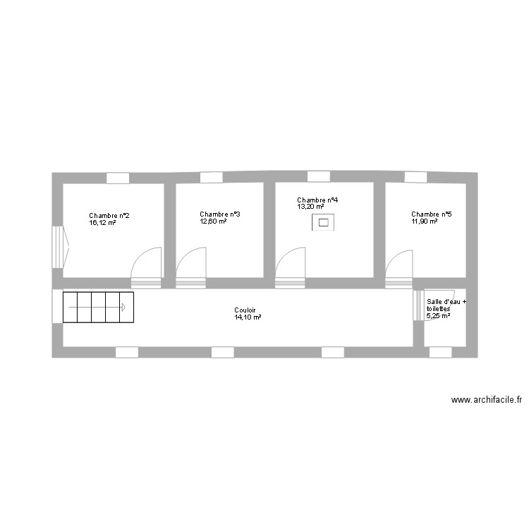 Etage projet Lizy. Plan de 0 pièce et 0 m2