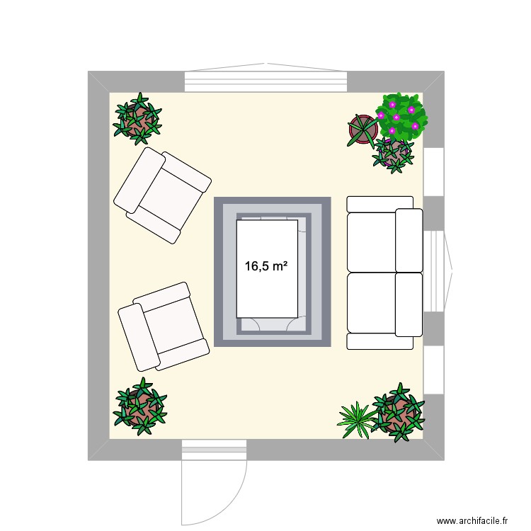 Espace Virtuel - Duchesne. Plan de 1 pièce et 17 m2