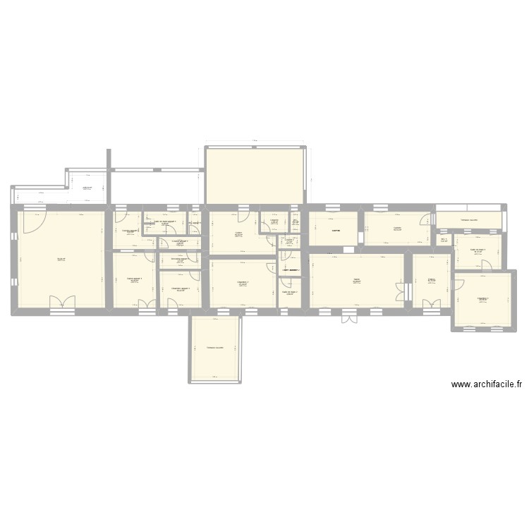 1387. Plan de 23 pièces et 294 m2