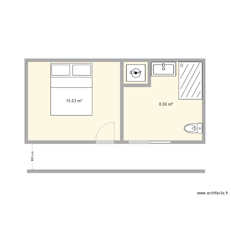 BEAU.DA. Armelle 2. Plan de 3 pièces et 19 m2