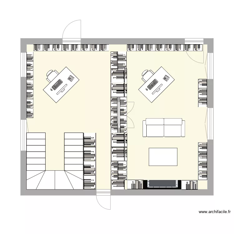 Biblioth&egrave;que. Plan de 