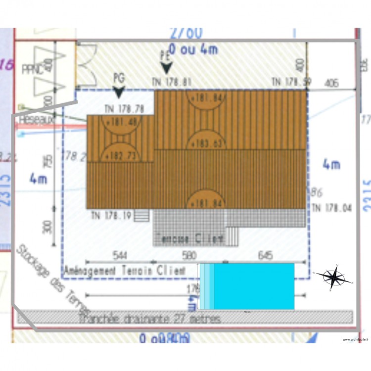 Plan masse piscine 2. Plan de 0 pièce et 0 m2