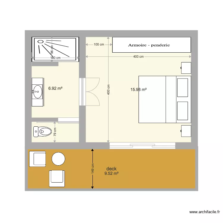 Bugalow chambre sdb. Plan de Bugalow chambre sdb. Plan de