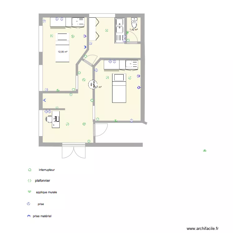 plan amenagement &eacute;lectrique. Plan de 
