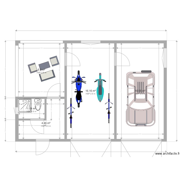 garage plan au sol . Plan de 0 pièce et 0 m2