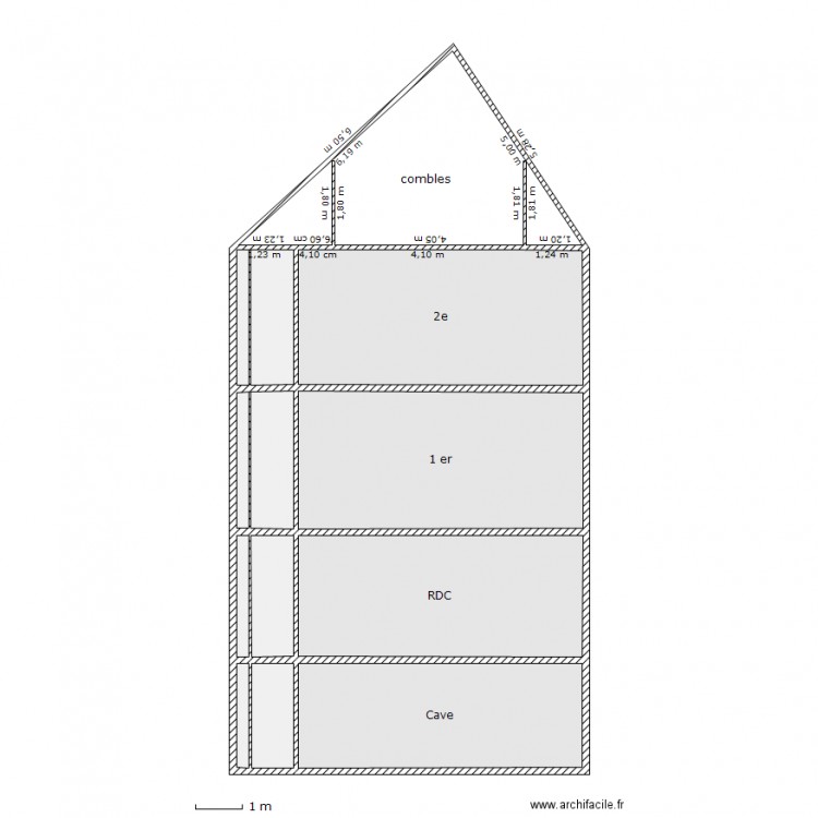 vue de profil batiment. Plan de 0 pièce et 0 m2