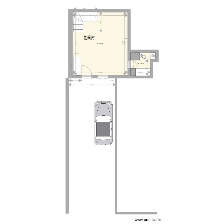 Maison Susie Plan de masse. Plan de 2 pièces et 34 m2