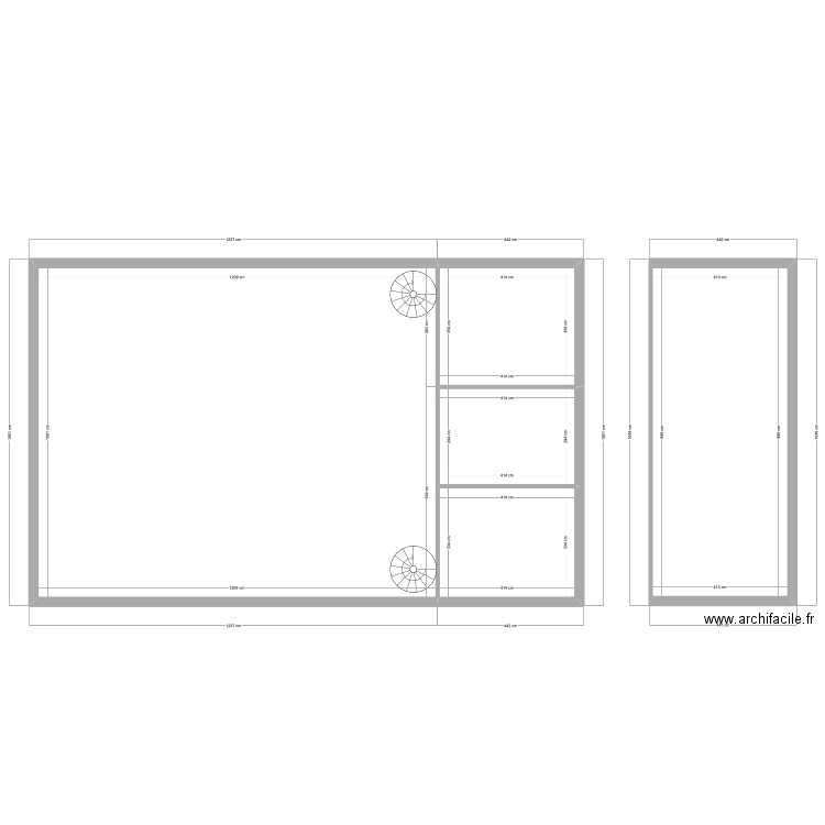 salle 4. Plan de 5 pièces et 203 m2