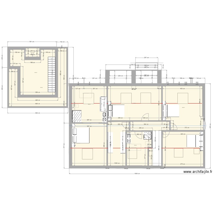 V8 avec extension. Plan de 0 pièce et 0 m2