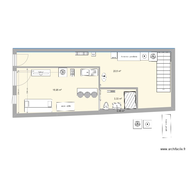 rdc 4 septembre laverie derriere sdb. Plan de 0 pièce et 0 m2