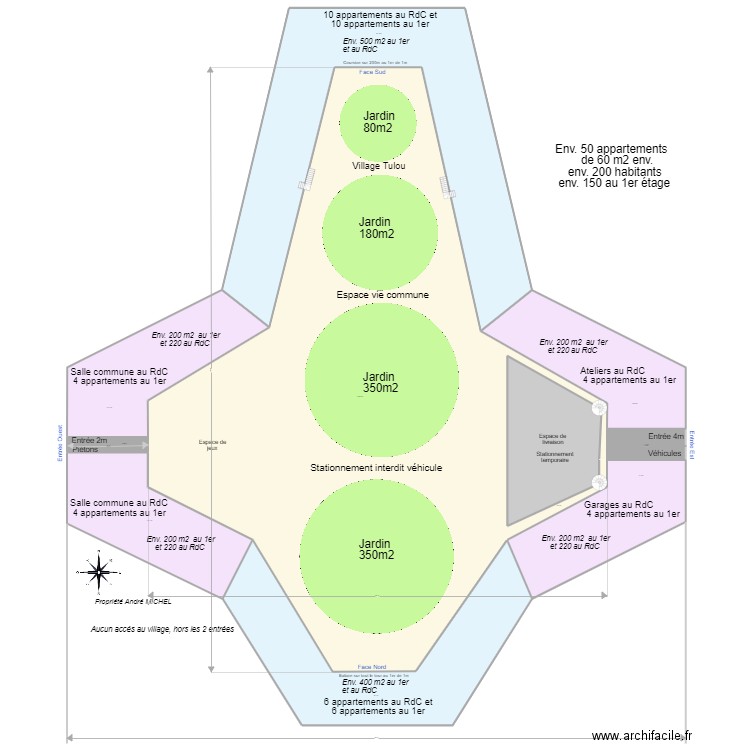 Immeuble Village 101. Plan de 11 pièces et 147 m2