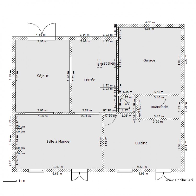 Maison RDC et cotes. Plan de 0 pièce et 0 m2