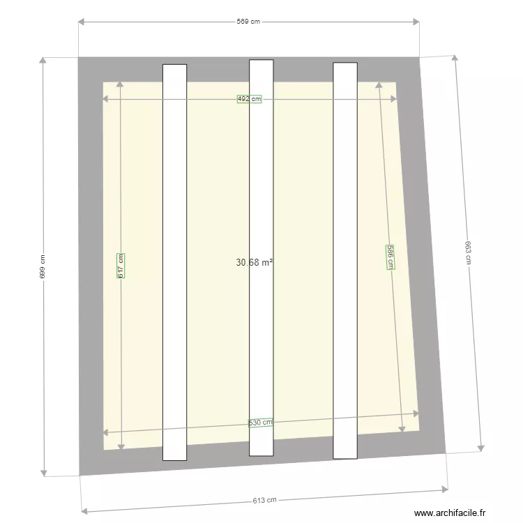projet n1 vue du dessus toiture actuelle. Plan de 