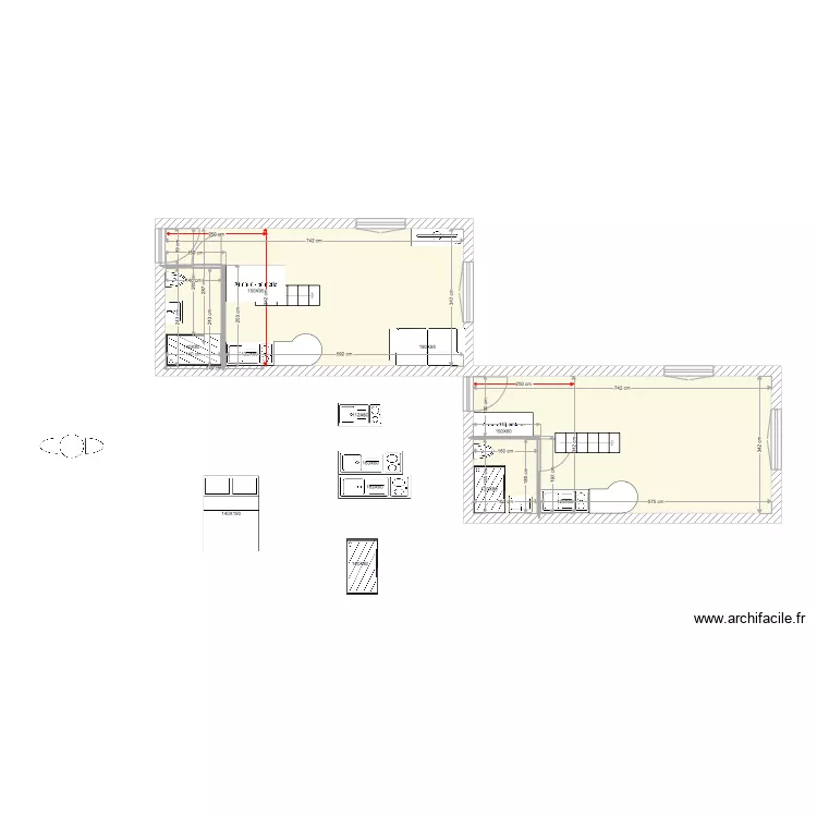 STUDIO JARDIN et meubles. Plan de 