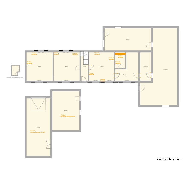 Croquis LOUTRE Garage et remise. Plan de 13 pièces et 255 m2