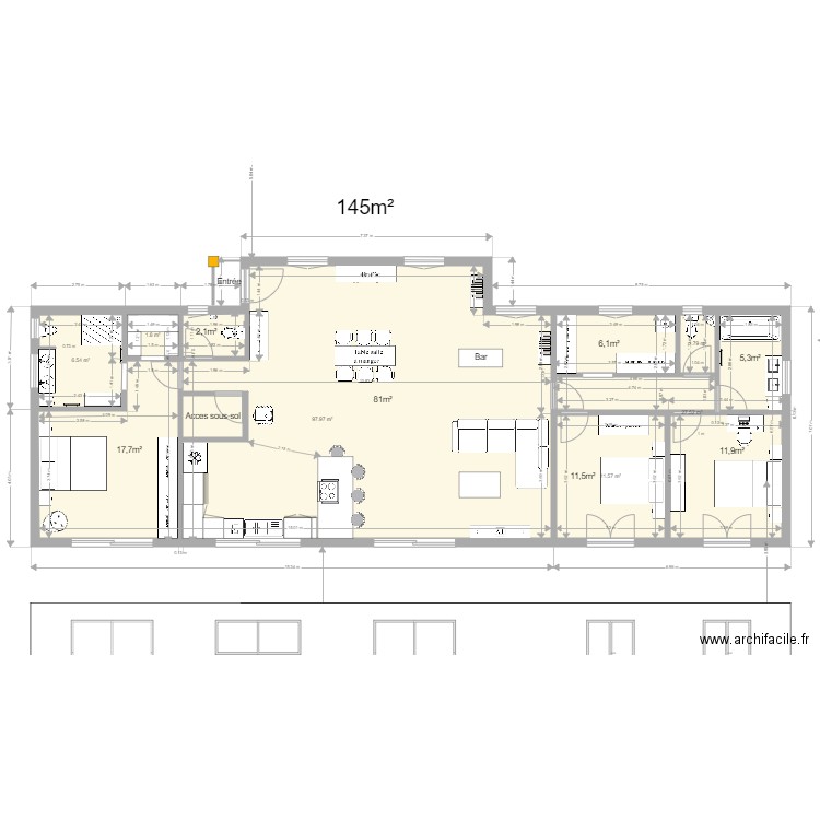 Sans terrain chb parentales independente avec avancée GARAGE EN SOUS SOL. Plan de 0 pièce et 0 m2