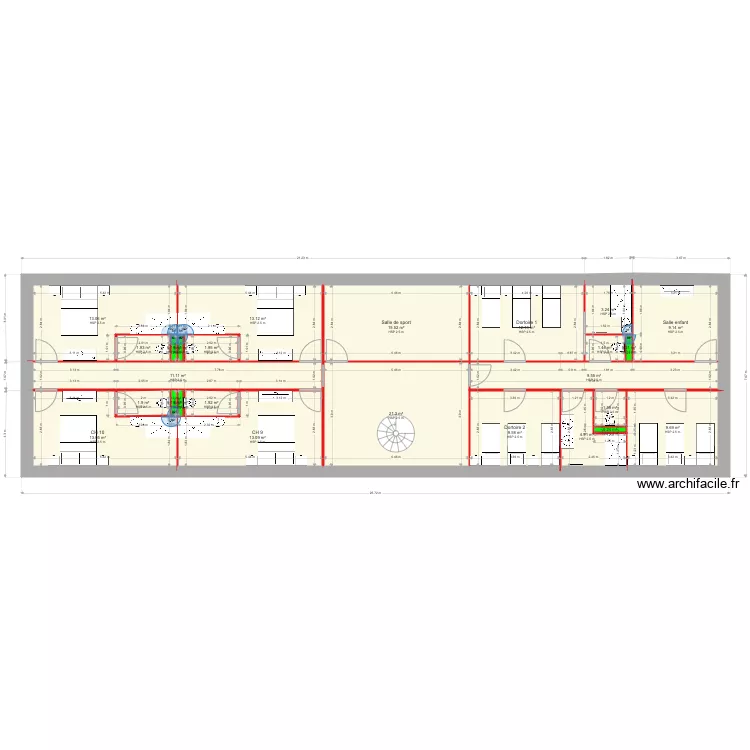 R2 gite moulin. Plan de 