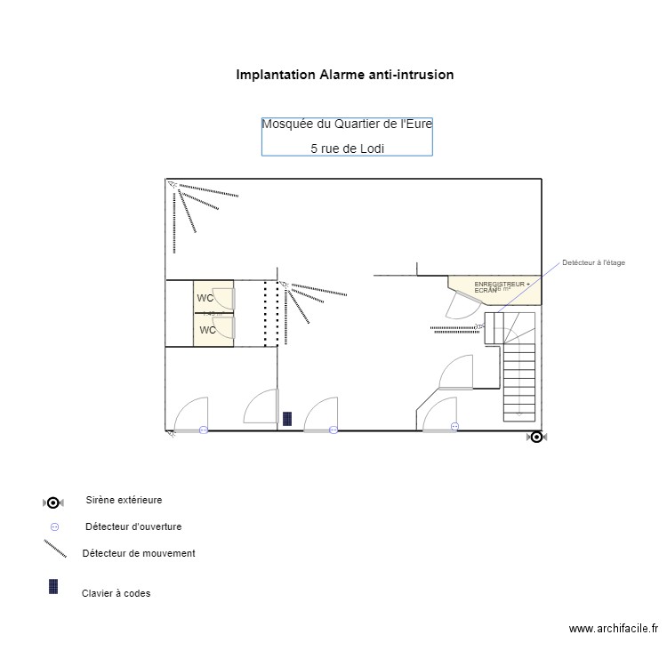 plan alarme. Plan de 0 pièce et 0 m2