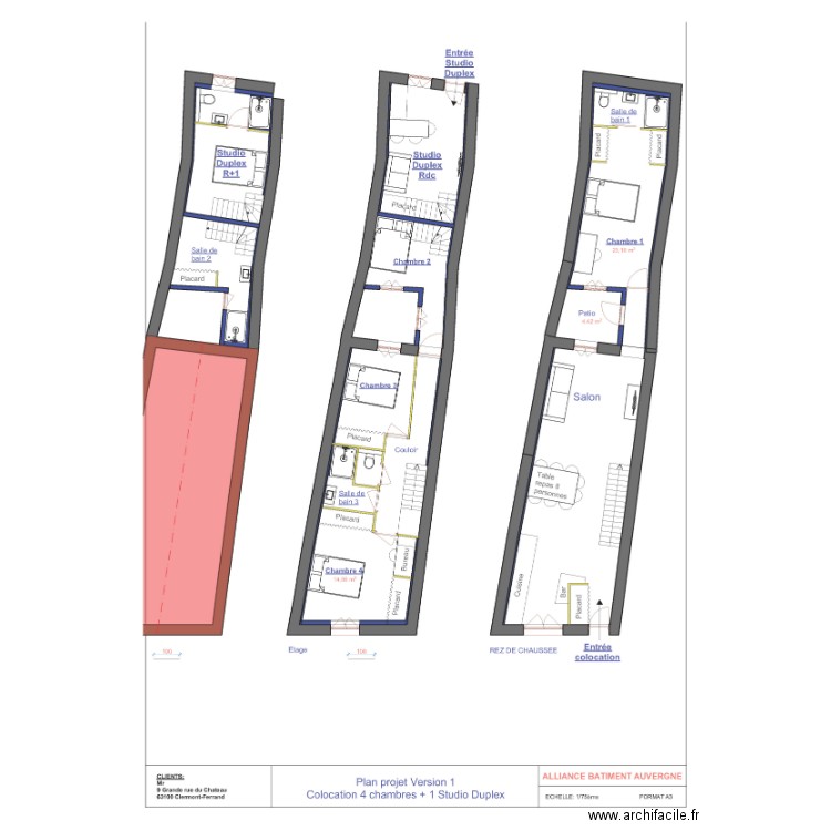 plan MONTFERRAND N1. Plan de 0 pièce et 0 m2